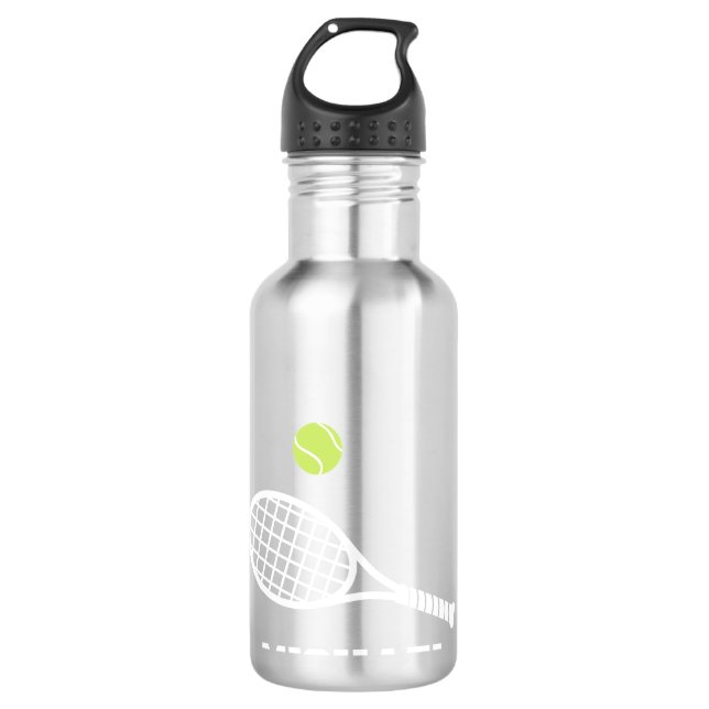 Garrafa Tênis Personalizado Nome Branco Preto (Frente)