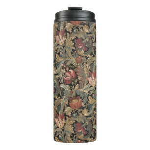Garrafa Térmica 1918 Vintage Rich Floral Tapeçaria Brocade Damask