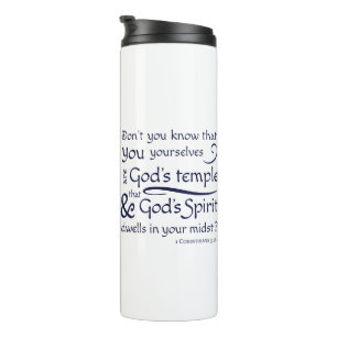 Garrafa Térmica 1 Corinthians 3:16 Você é o templo de Deus