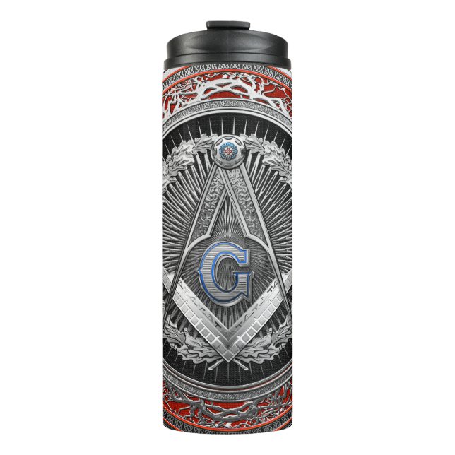 Garrafa Térmica [200] Master Mason - Silver Square & Compass (Frente)