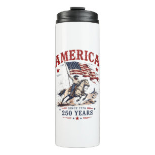 Garrafa Térmica 250 Anos América 1776 2026 Patriótico Cowboy