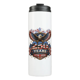 Garrafa Térmica 250 Anos American Aniversário de 250 anos 4 de Jul