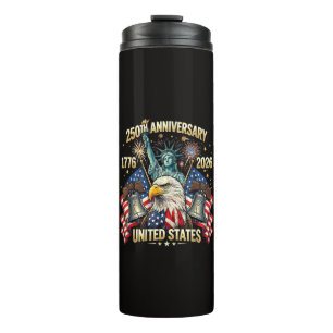 Garrafa Térmica 250 Anos de Aniversário Americano 1776-2026 Bandei