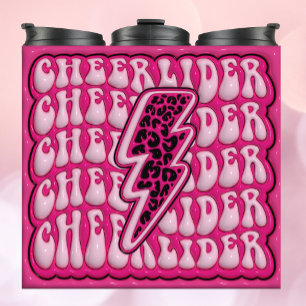 Garrafa Térmica 3d CHEERLEADER insuflado - Tumbler rosa-leopardo