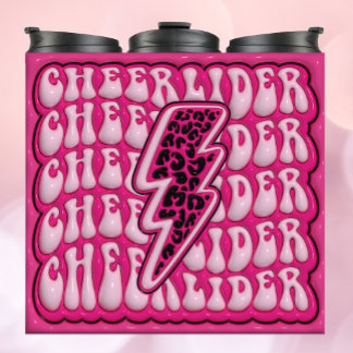 Garrafa Térmica 3d CHEERLEADER insuflado - Tumbler rosa-leopardo