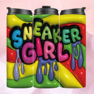 Garrafa Térmica 3d Efeito Inflado, gotejando NEAKER GIRL Tumbler