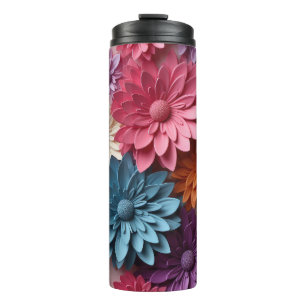 Garrafa Térmica 3d Tumbler da Flor de Margarida
