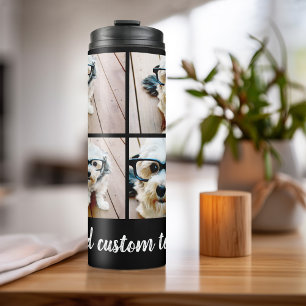 Garrafa Térmica 4 Colagem de fotos - você pode mudar a cor de fun