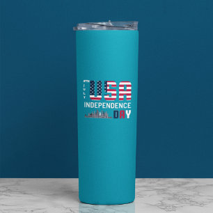 Garrafa Térmica 4 de julho - design do Dia da Independência dos EU