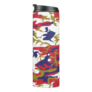Garrafa Térmica 4 de Julho, Dia da Independência, Camuflagem Doura