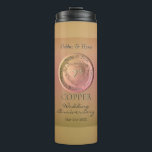 Garrafa Térmica 7, 22º Aniversário do Cobre Tumbler<br><div class="desc">O 7 e o 22º aniversário de casamento marcado pelo metal de cobre de Godess Venus,  merece um medalhão de coração numa adorável caixa de vinho. Também estou disponível para ilustrações personalizadas especialmente e feitas para você,  apenas me mande e eu volto logo!</div>