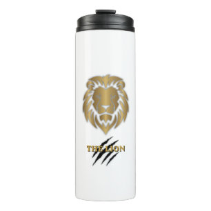 Garrafa Térmica A Caneca Gráfica Leão Dourado e Preto