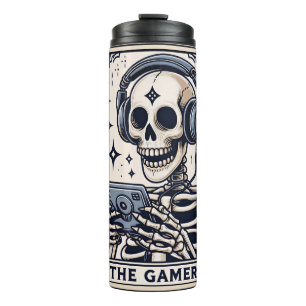Garrafa Térmica A Carta de Tarô do Esqueleto Gamer