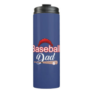 Garrafa Térmica A família de pais de beisebol esportiva texto pret