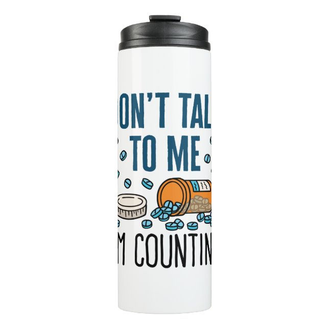 Garrafa Térmica A Farmácia Tech não fala comigo Estou contando (Frente)