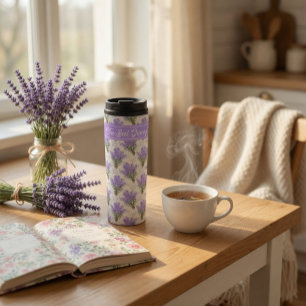 Garrafa Térmica A Melhor Flor de Lavanda Aço Inoxidável Vovó