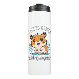 Garrafa Térmica A Vida é Melhor Com Hamsters