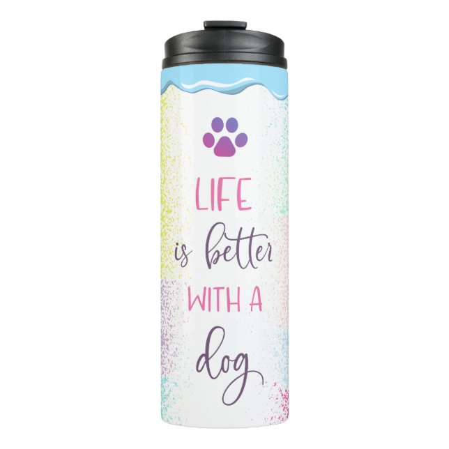 Garrafa Térmica A vida é melhor com um cão (Frente)