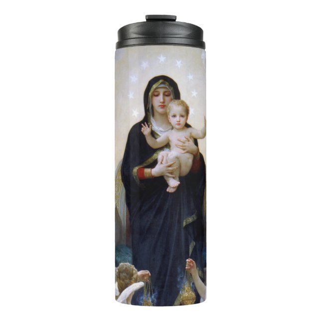 Garrafa Térmica A Virgem com os Anjos por William Bouguereau (Frente)