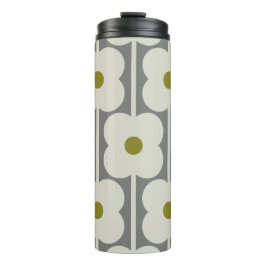Garrafa Térmica Abacus Flor e pequeno padrão do tronco branco e Ci