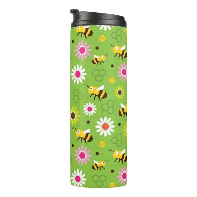 Garrafa Térmica Abelhas e Flores (Rotação à direita)