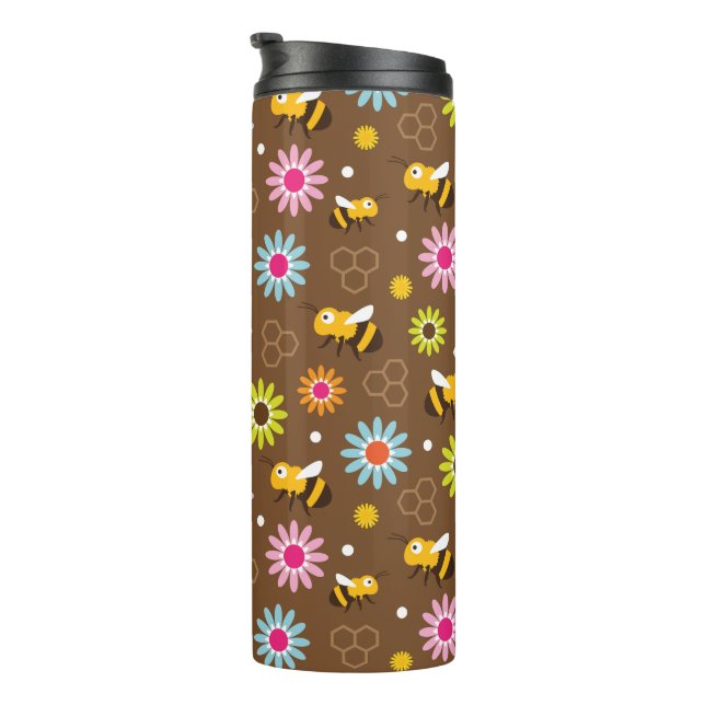 Garrafa Térmica Abelhas e Flores (Rotação à direita)