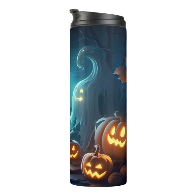 Garrafa Térmica Abóbora Brilhante Halloween (Rotação à direita)