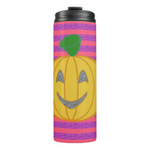 Garrafa Térmica Abóbora Laranja Grande Moderna Feliz de Halloween
