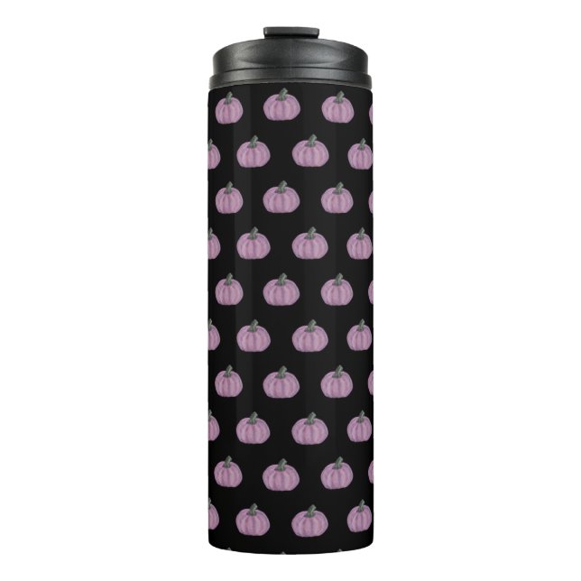 Garrafa Térmica Abóbora rosa e preto (Frente)