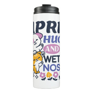 Garrafa Térmica Abraços e Narizes Molhados de Abril - Cachorro e A