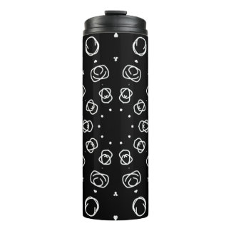 Garrafa Térmica Abstract Monochrome White Mandala Geometric Patter