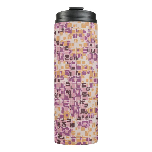 Garrafa Térmica Abstract seamless pattern. Chaotic rounded squares (Frente)