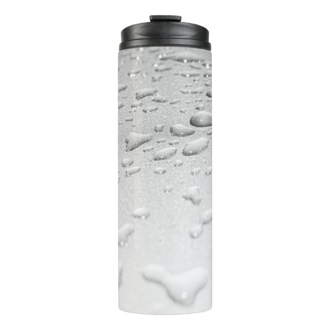 Garrafa Térmica Abstract Water Droplets on Metallic Surface Textur (Frente)