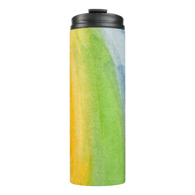 Garrafa Térmica Abstract watercolor rainbow colors backgroundbackg (Frente)