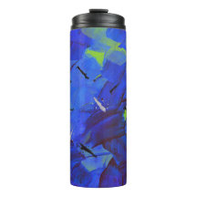 Abstrato Art Blue & Yellow Green Viagem Tumbler