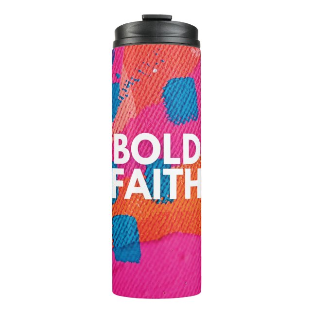 Garrafa Térmica Abstrato Bold Faith - Tumbler Inspiracional (Frente)