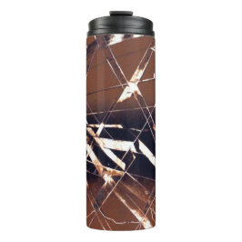 Garrafa Térmica Abstrato castanho e preto