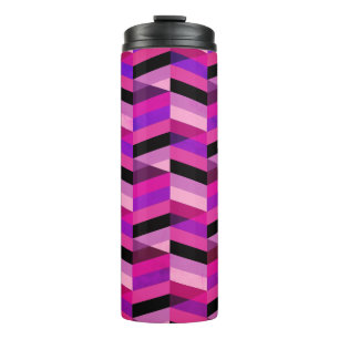 Garrafa Térmica Abstrato Chevron/Herringbone   Rúpias e Violetas