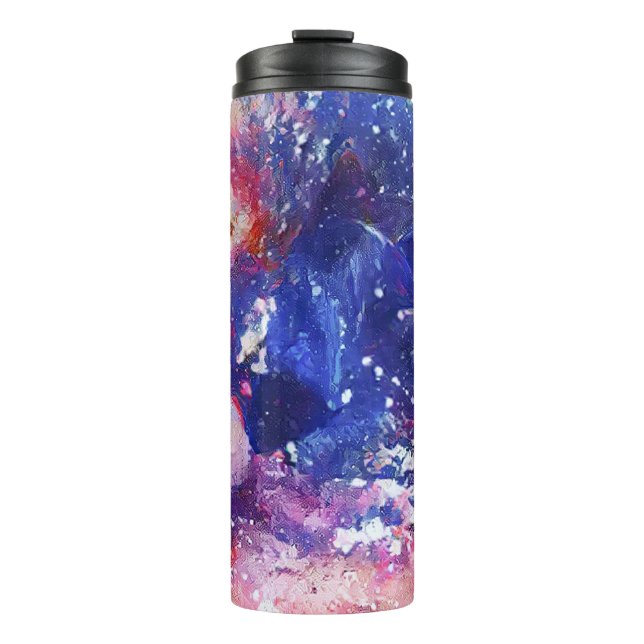 Garrafa Térmica Abstrato Cósmico Cat Dreamscape (Frente)