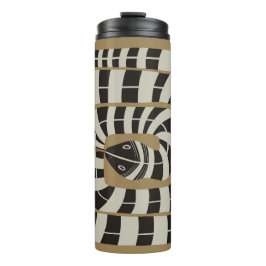 Garrafa Térmica Abstrato de diversão com Cobra em tons neutros cas