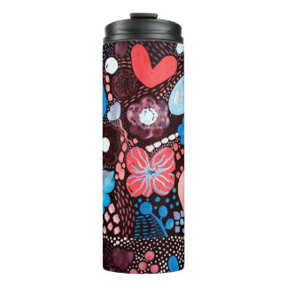 Garrafa Térmica Abstrato de pintura manual Dó de esboço de aquarel