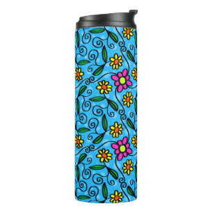 Garrafa Térmica Abstrato Floral Thermal Tumbler