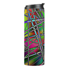 Garrafa Térmica Abstrato preto colorido