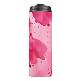 Garrafa Térmica Abstrato Rosa sobre Rosa
