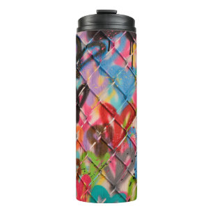 Garrafa Térmica Abstrato Spray Paint Texture Background art, rua,