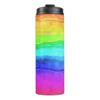 Abstrato Watercolor Stripes Pintado Arco-Íris