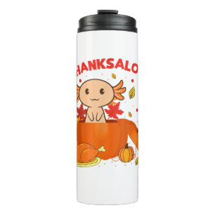 Garrafa Térmica Ação de Graças Axolotl Thanksalotl Salamander Turq