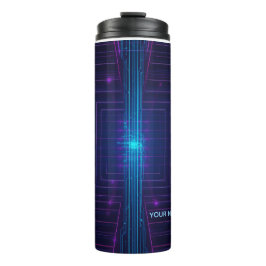 Garrafa Térmica Acesso Personalizado ao Sistema Cyberpunk Neon