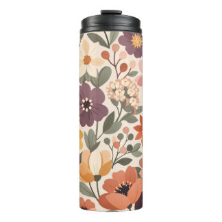 Garrafa Térmica Acessórios de Bebida com Estampa Floral Vintage 