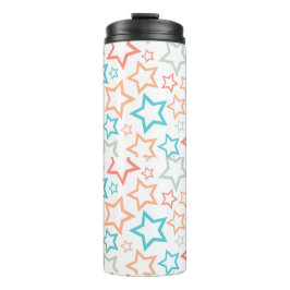 Garrafa Térmica Aço Inoxidável Estrelas Pastel Retrô Serenidade Qu